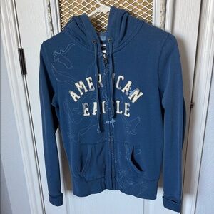 American Eagle Outfitters Blue Zip-Up Jacket